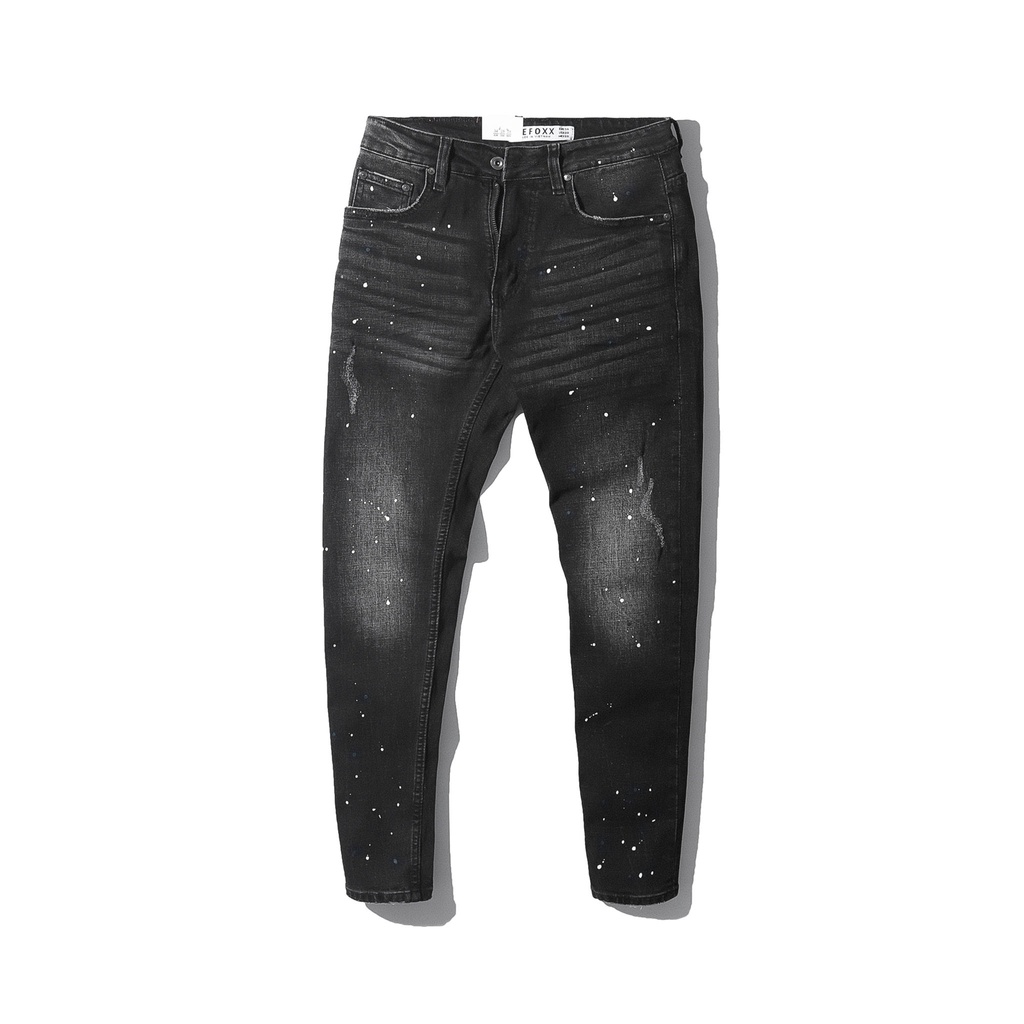 Quần jean nam, quần bò nam cao cấp slimfit DEFOXX xám wash vẩy sơn 220834