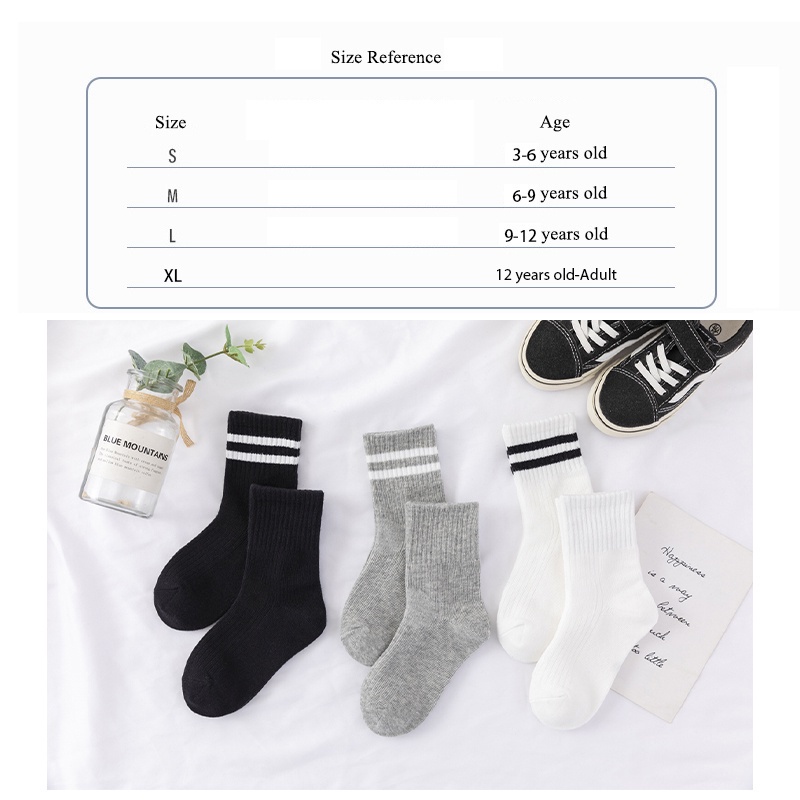 [Giao Hàng Hàng Hàng Hằng Ngày] Vớ Thể Thao Cotton Màu Trắng Nhanh Khô Cho Bé Trai Từ 3-18 Tuổi