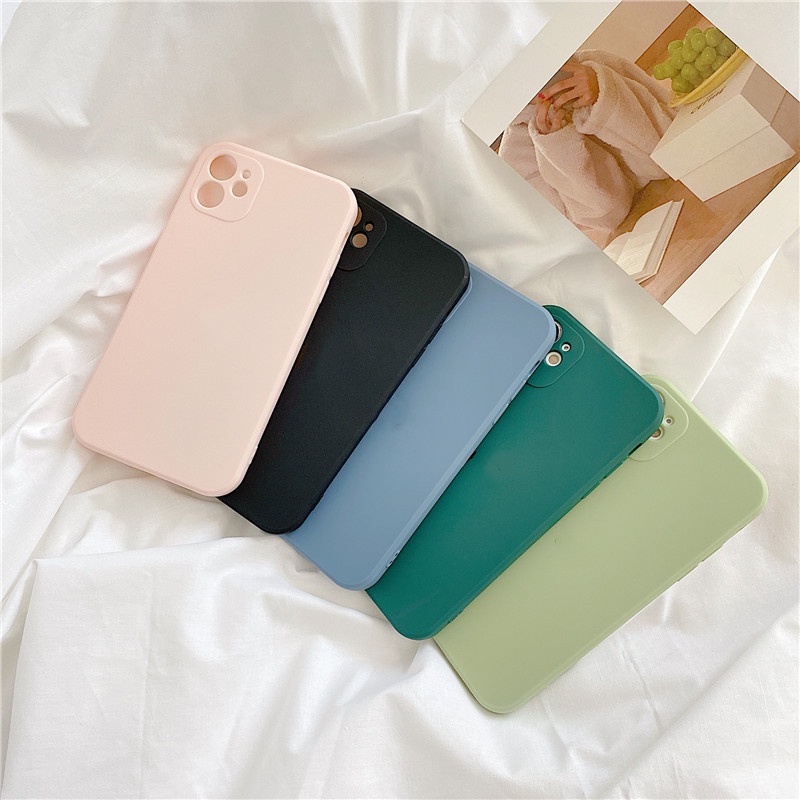 Soft Case Compatible for iPhone 11 12 Pro Max 12Pro Max Soft TPU Silicone Case Compatible for iPhone 6 6s 7 8 plus SE 2020 11pro max X XR XS MAX Cute Candy Colors Camera Lens Protector Case with  Logo