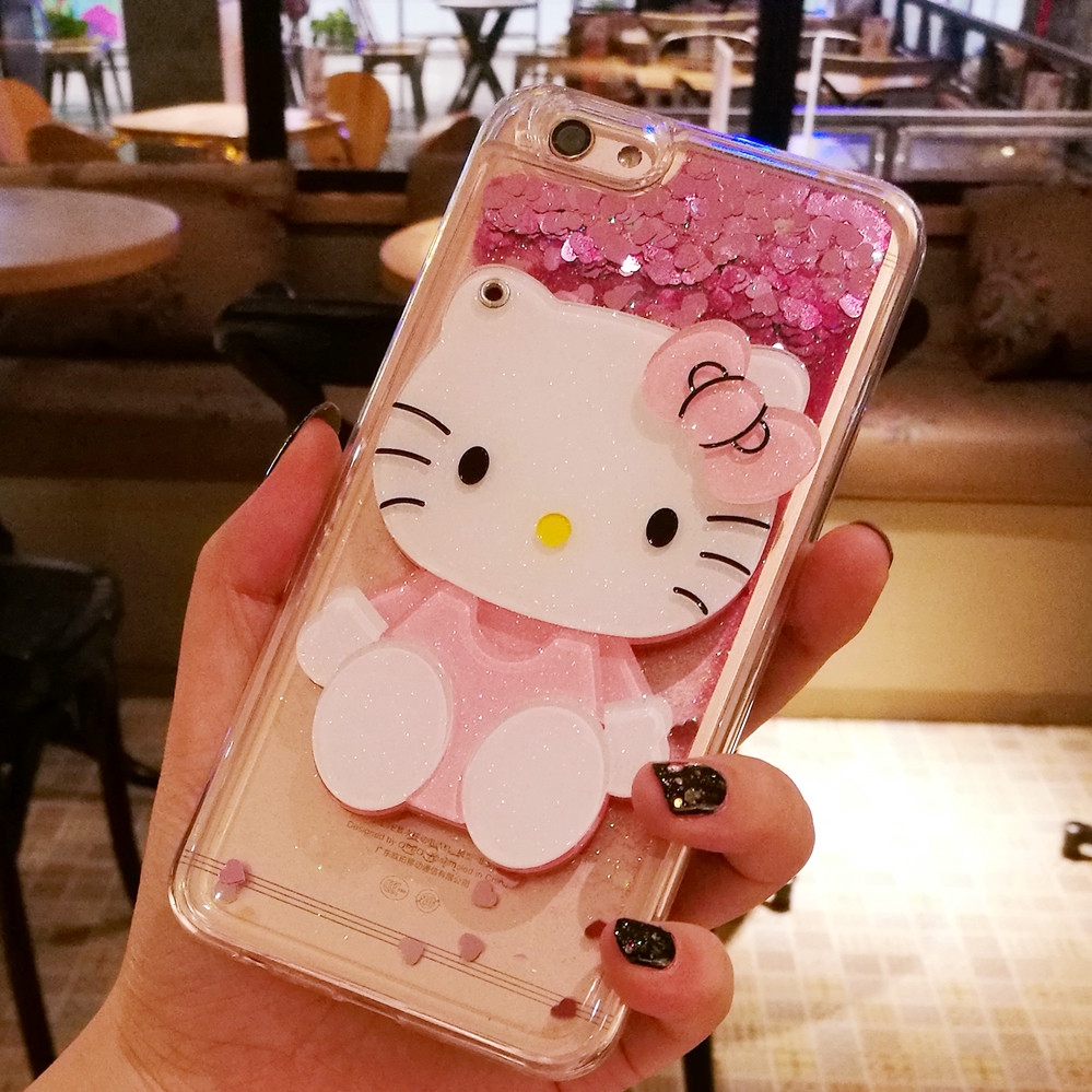 Ốp Lưng Hình Hello Kitty Có Gương Cho Samsung J4 J6 Plus J8 A6 2018 A5 2018 A7 A8 A9 C9 Pro J5 J7 Prime