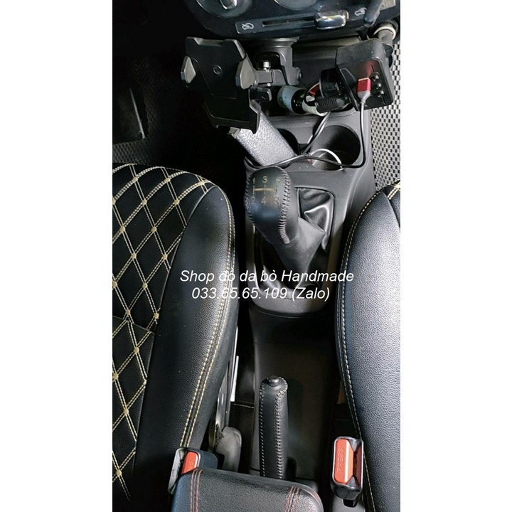 Bọc da cần số phanh tay Mitsubishi Attrage, mirage, triton, pajero số sàn da bò, bảo hành 12 tháng, nhiều mầu