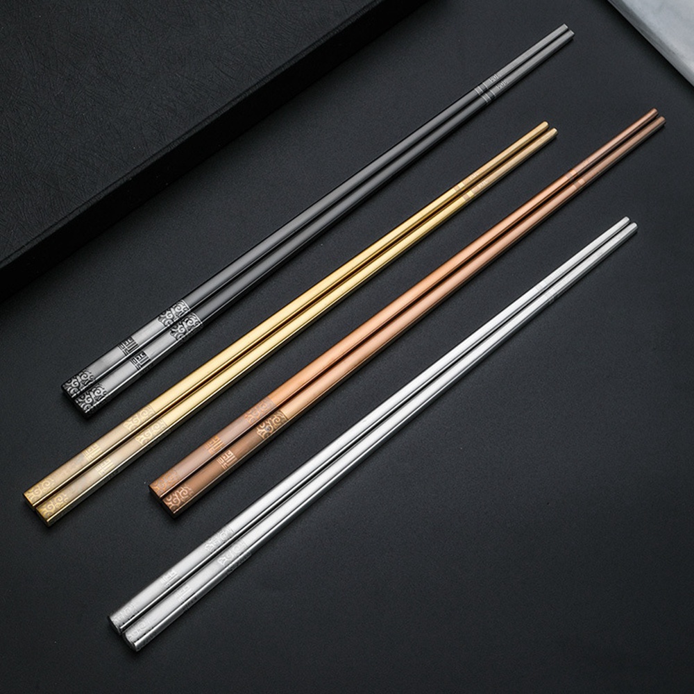 Đôi đũa inox 304 khắc họa tiết Trung Hoa nhiều màu tùy chọn có thể tái sử dụng chất lượng cao