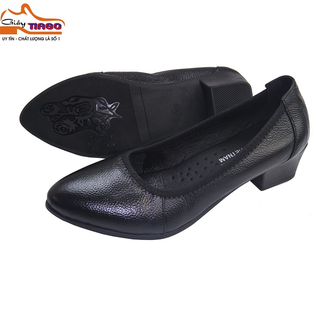 Giày nữ công sở DA BÒ CAO 3CM