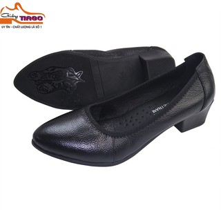Giày nữ công sở DA BÒ CAO 3CM siêu mềm êm chân