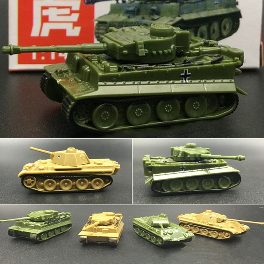 Đồ chơi mô hình quân sự xe tăng Đức Tiger I - Panther thế chiến 2, Mô hình xe tank lắp ráp 4D nhựa cao cấp tỷ lệ 1:144
