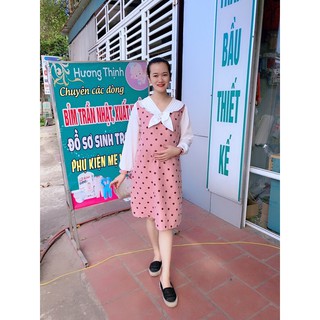 váy bầu thiết kế chấm bi