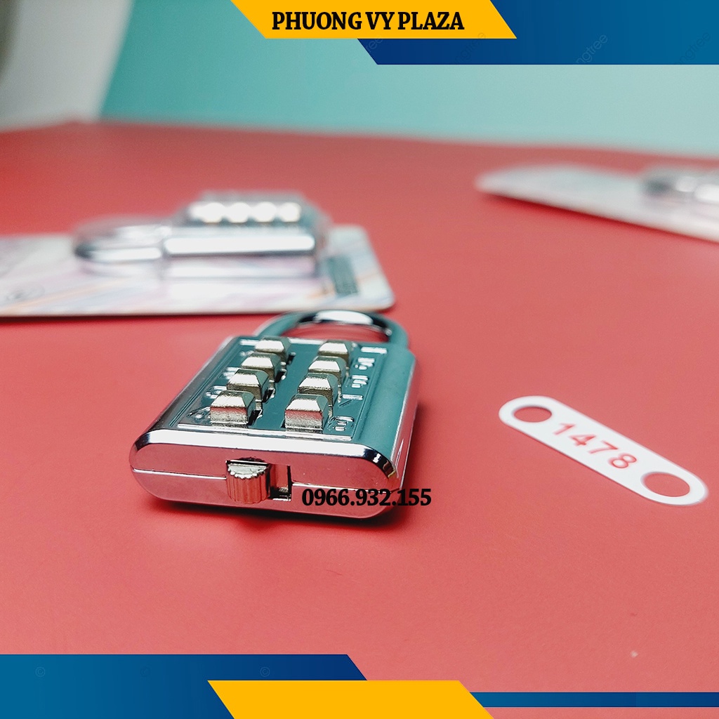 Ổ Khóa Số Bấm 8 Số 40mm Chuyên Khóa Tủ, Vali, Túi Xách, Cao Cấp