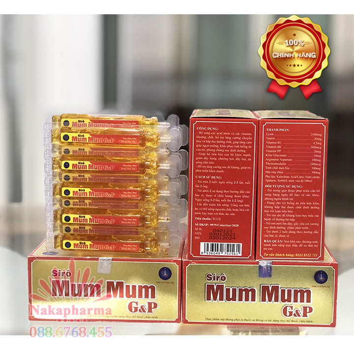 Siro Mum Mum G&amp;P (Siro Ăn Ngon Tiêu Hóa Khỏe Gold mẫu mới) - Giúp tăng cường hấp thu dinh dưỡng, giảm biếng ăn Mummum