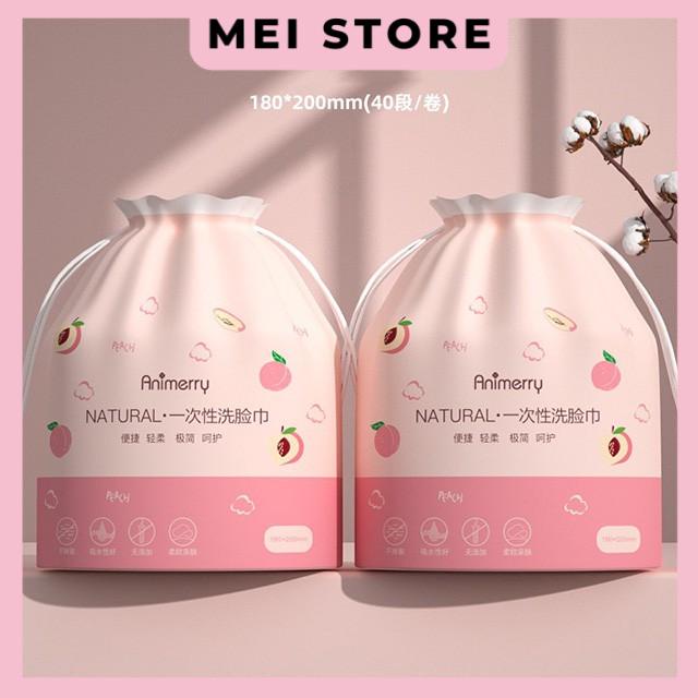 Khăn Lau Mặt Khô ANIMERRY COTTON Cao Cấp Bịch Cuộn Khăn Tẩy Trang Túi Rút Khăn Đào Nội Địa Trung