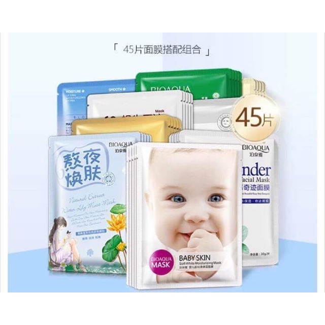 Combo mặt nạ Bioaqua 9 miếng