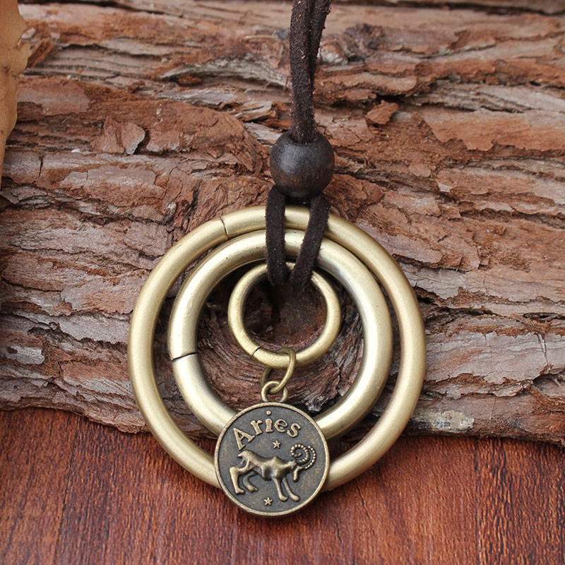 Vòng đeo cổ phong cách vintage dây da tùy chỉnh