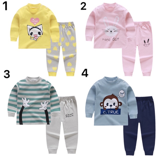 Bán Sỉ Bộ Cotton Quảng Châu Dài Tay Cho Bé loại 1