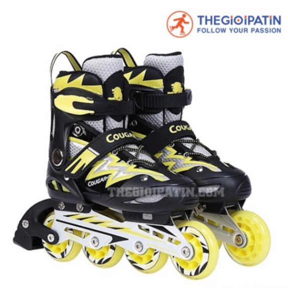 Combo khuyến mại giày trượt patin Cougar 835L-12 tặng kèm bảo hộ tay chân và mũ/nón bảo vệ patin chuyên dụng