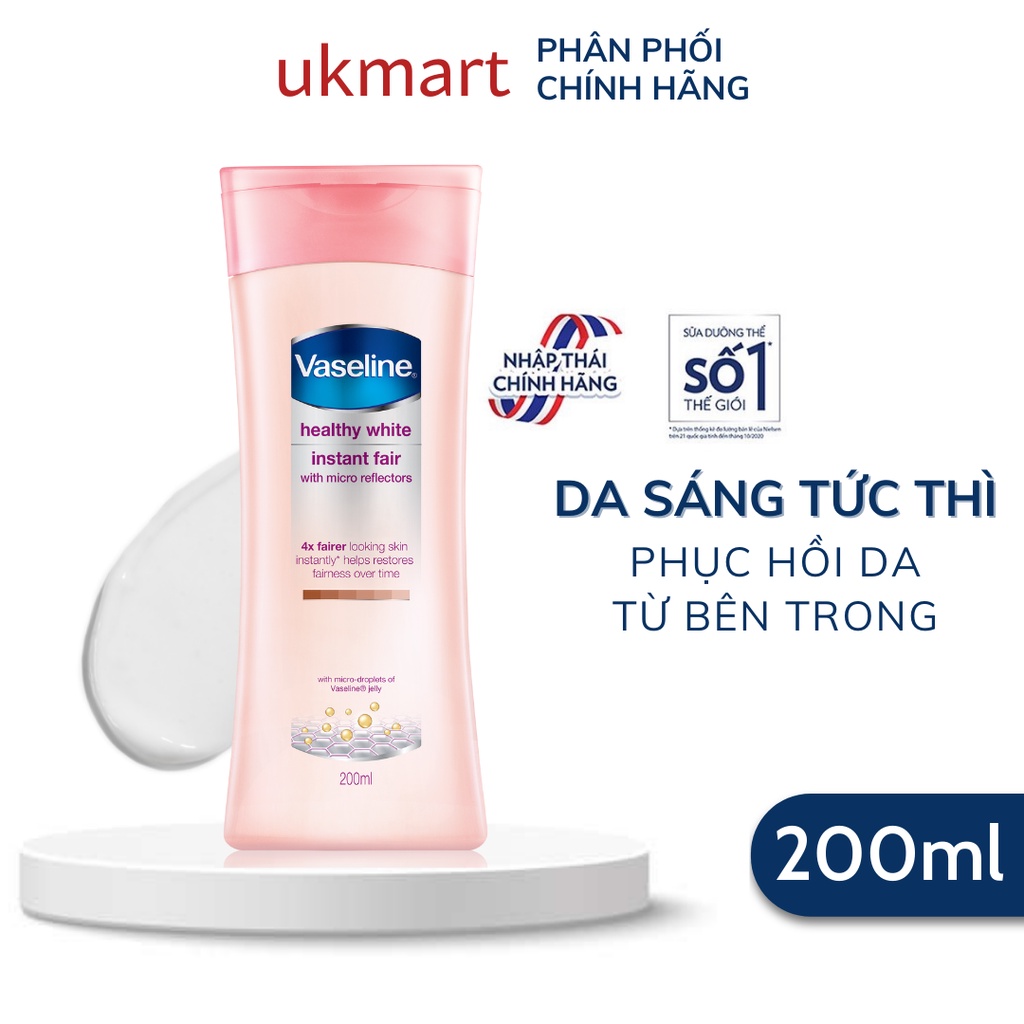 Sữa Dưỡng Thể Trắng Da Tức Thì Vaseline Healthy White Instant Radiance Lotion