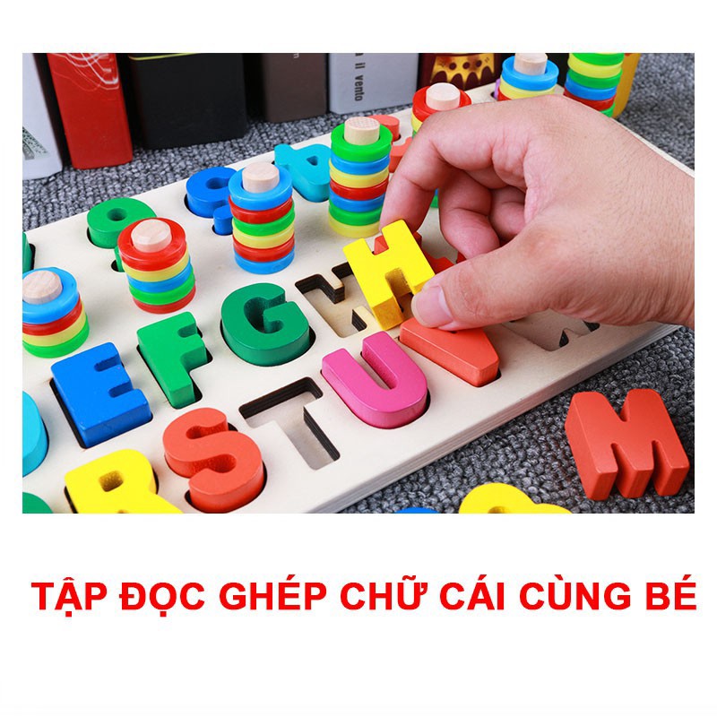 Bảng chữ cái tiếng việt có dấu (sắt, huyền, hỏi, ngã, nặng) mẫu mới 2020 - kèm chữ số và học đếm - làm bằng gỗ tự nhiên