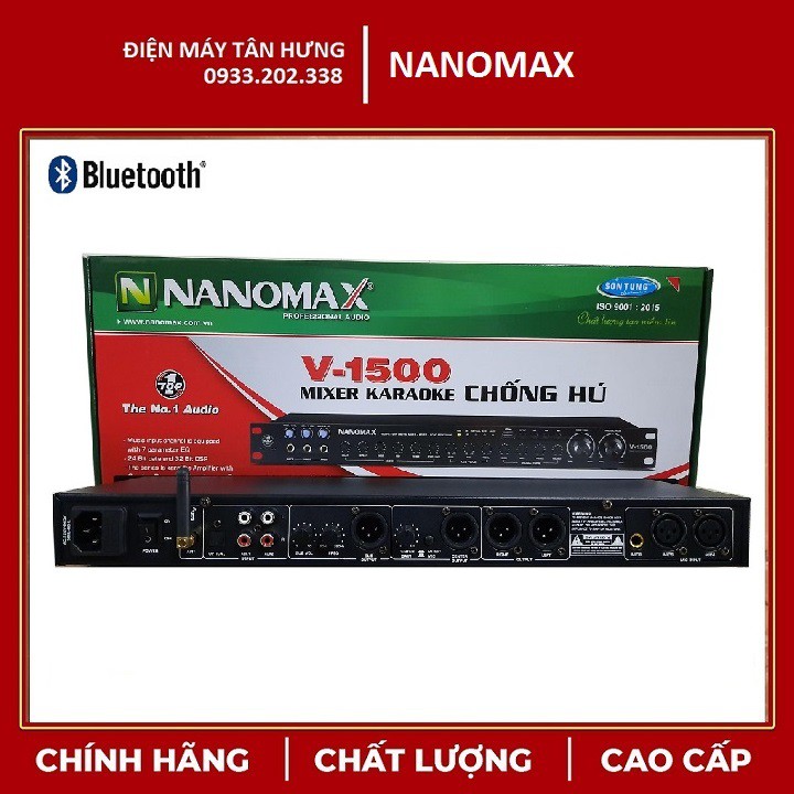 Mixer Karaoke Nanomax KM 202 - Vang cơ chống hú có bluetooth Nanomax V-1500