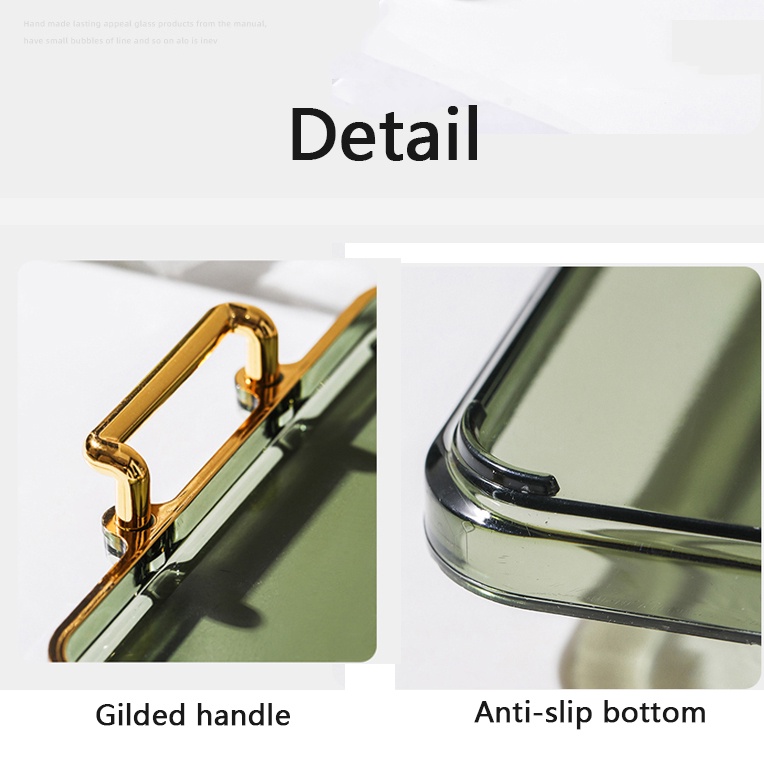 Khay Đựng Tách Trà Viền Mạ Vàng Phong Cách Châu Âu Sang Trọng