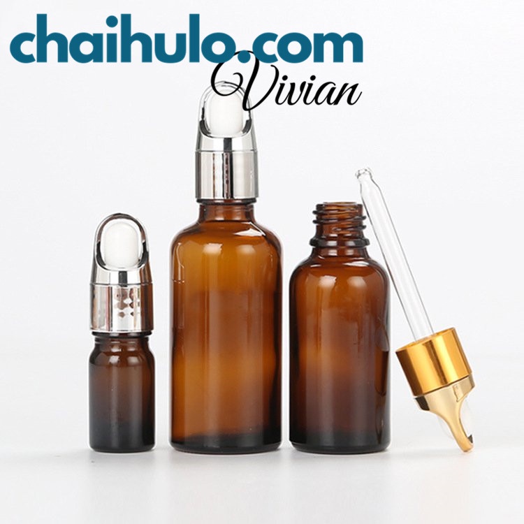 5ml - 10ml Lọ Chiết Mỹ Phẩm Lọ Chiết Serum Mini Chai Lọ Thủy Tinh Đựng Tinh Dầu Màu Nâu/Trong Nắp Bóp Quai Xách Nhỏ Giọt