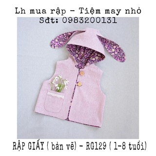 RG129_Rập giấy may áo gile tai thỏ bé gái