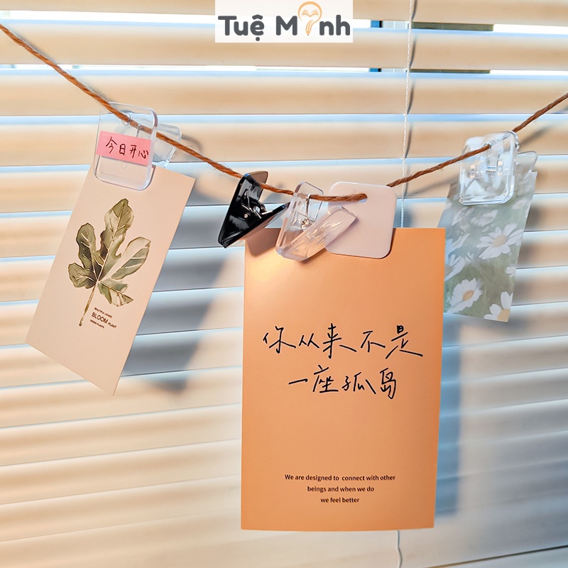 Kẹp giấy hình vuông K69 Kẹp bướm mini kẹp tài liệu ghi chú đánh dấu màu trong suốt/đen/trắng