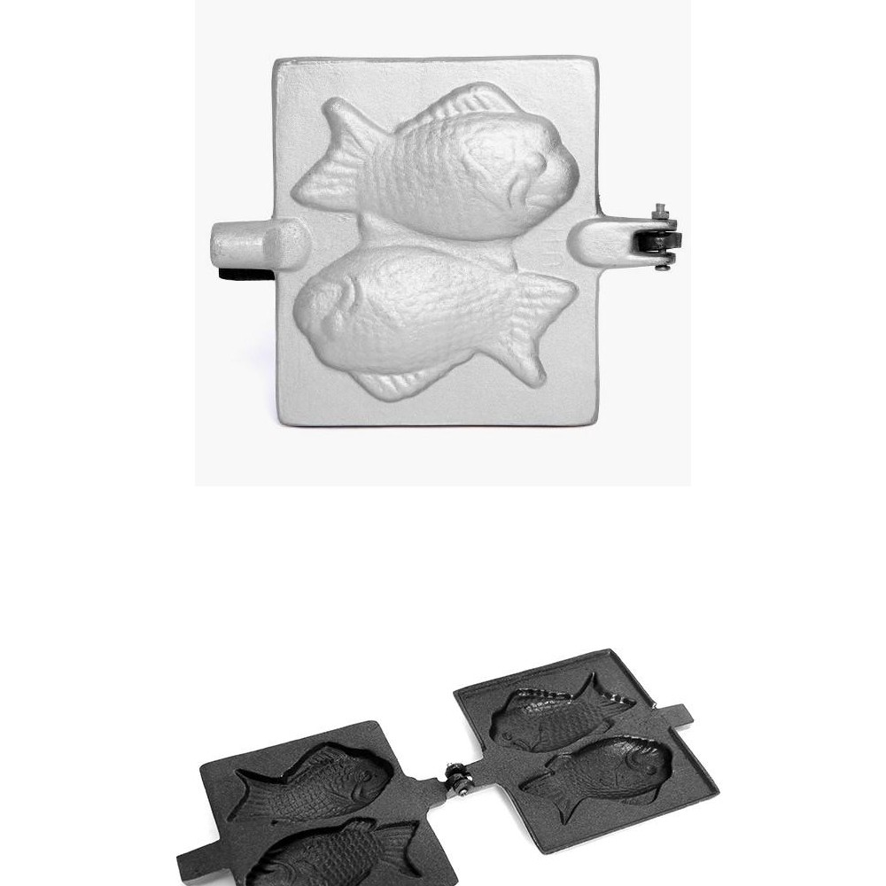 Khuôn nướng bánh hình cá chống dính, có tay cầm