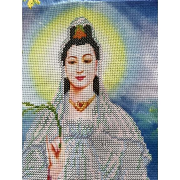 Tranh thêu phật bà Quan Thế Âm Bồ Tát 3D Ailuo AL53400-Chưa thêu
