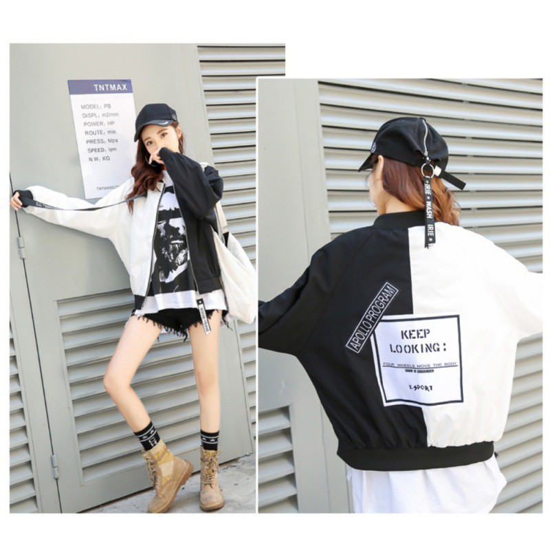 Áo khoác nữ tay dài in chữ thời trang Hàn Quốc | BigBuy360 - bigbuy360.vn