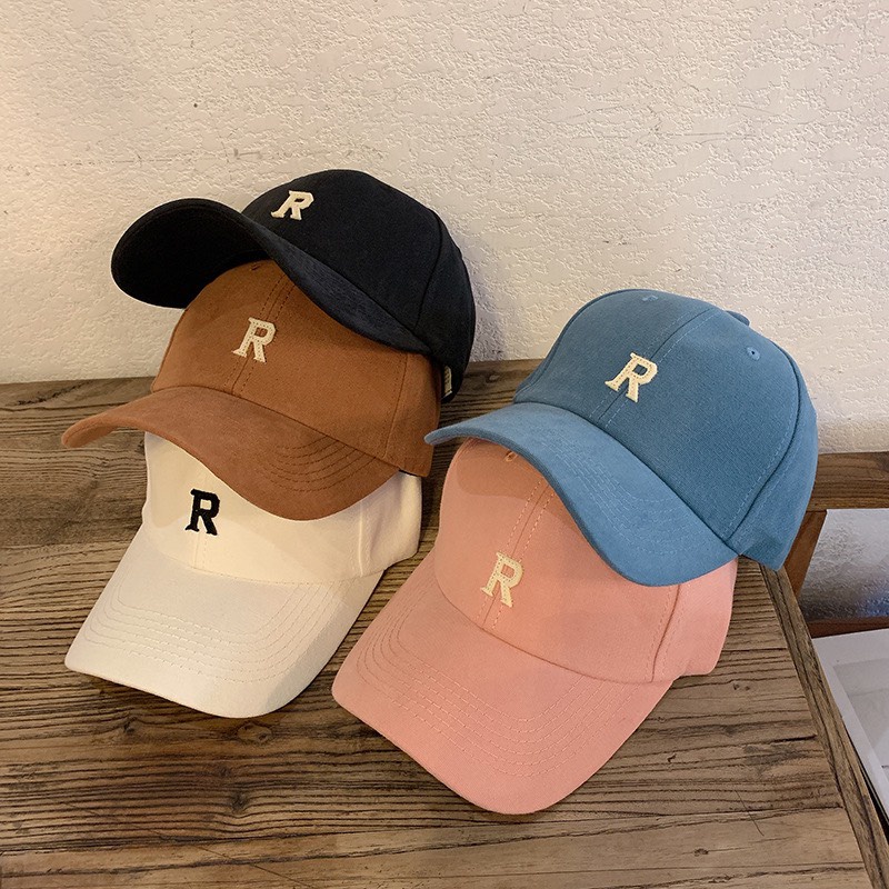 Mũ lưỡi trai thêu chữ R, nón kết nam nữ form unisex phong cách ulzzang Hàn Quốc cá tính năng động vải cotton NR69
