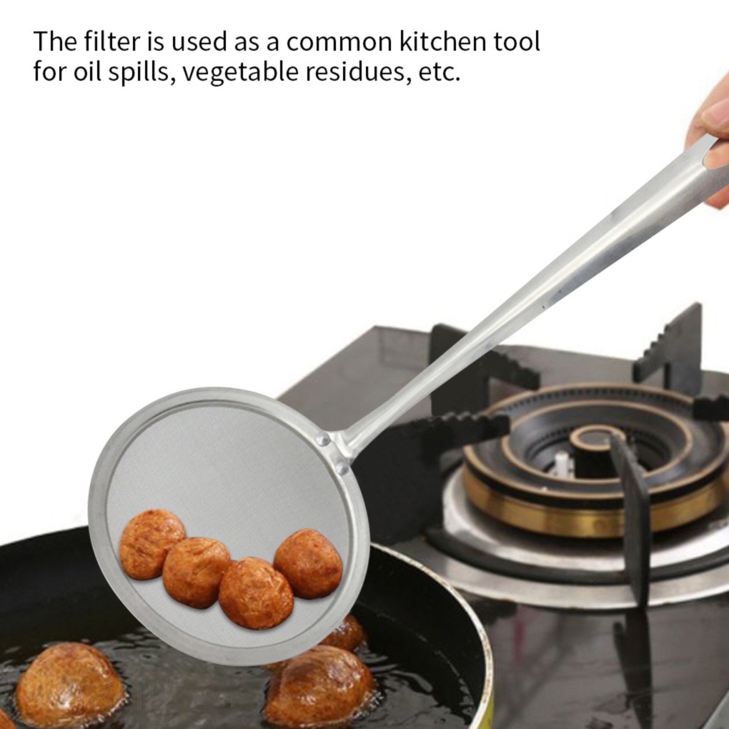 Dụng cụ rây bột bằng thép không gỉ với tay cầm dài tiện dụng cho nhà bếp