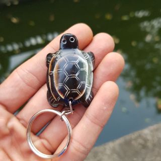 Móc khóa sừng chạm khắc hình con Rùa