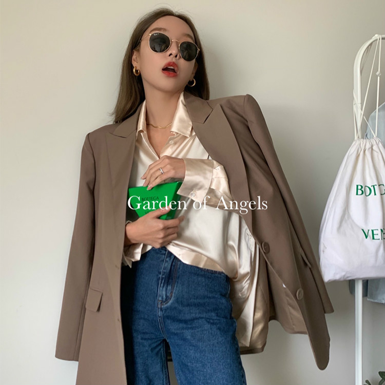 Áo sơ mi màu trơn dài tay thời trang cho nữ | BigBuy360 - bigbuy360.vn