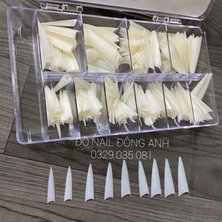 Hộp 500pcs móng nối tay nhọn hãng Nails tem đen