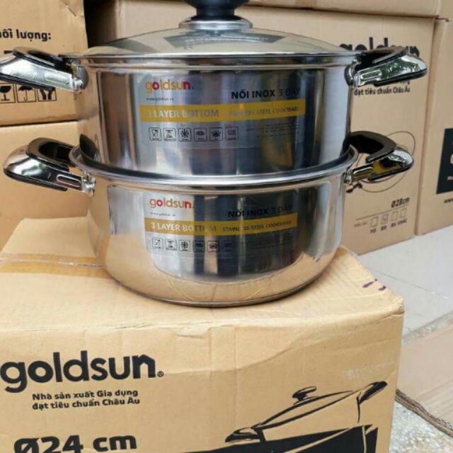 Xửng hấp golsun 3 đáy