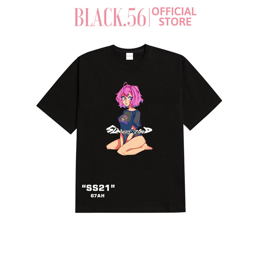 Áo thun nữ STREETWEAR-PINKGIRL , áo thun form rộng tay lỡ unisex oversiz cá tính , BLACK56 M116