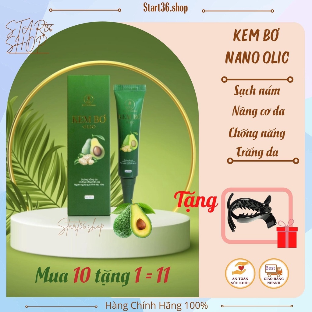 Kem bơ Olic Start36 kem bơ cấy trắng nano Olic chính hãng giảm thâm nám,tàn nhang, chống nắng, trắng da, nâng cơ da 20ml