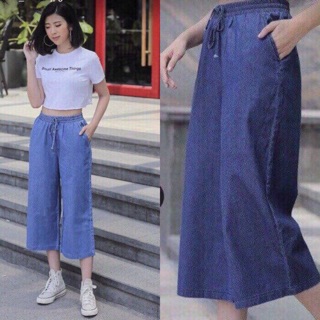 Quần jean giấy ống rộng siêu hót