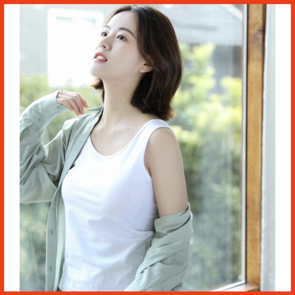 Áo thun sát nách nữ chất liệu cotton co giản form ôm tôn dáng 38kg-53kg