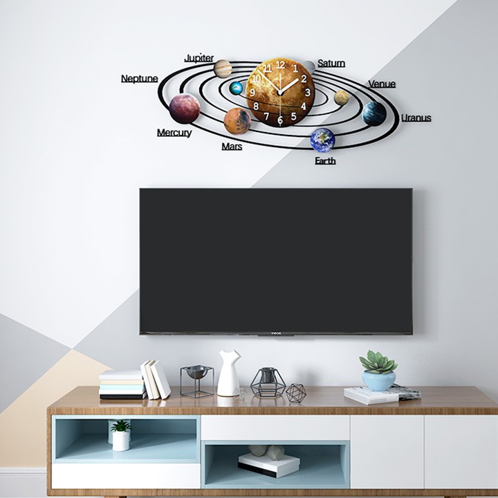 Đồng hồ treo tường mô phỏng vũ trụ - Đồng hồ trang trí nhà đẹp