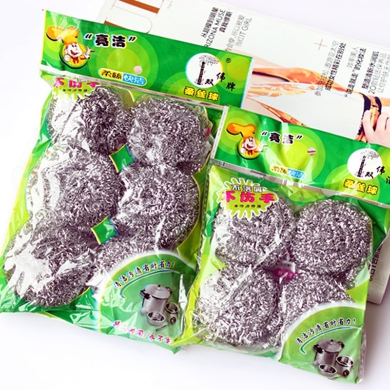Bộ 6 Miếng Chà Nồi Bằng Thép Không Gỉ Kèm Miếng Chà Nồi
