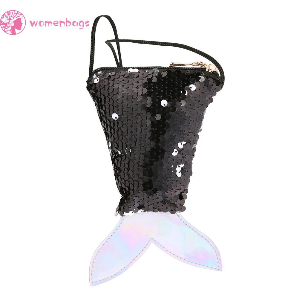 Túi Đeo Chéo Hình Đuôi Cá Lấp Lánh Cho Bé Gái
