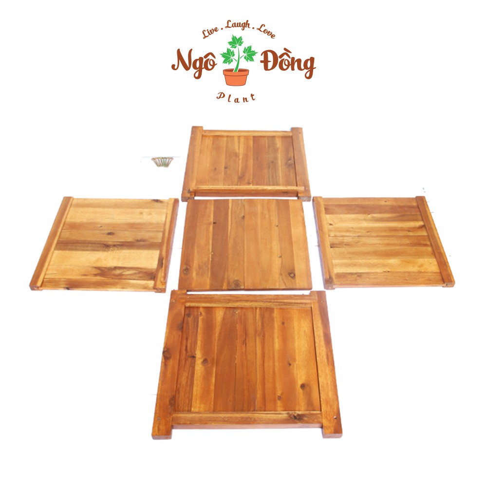 Chậu Gỗ Trồng Cây Cảnh Chậu Hoa D40cm Trang Trí Nhà Cửa Ngoài Vườn Bằng Gỗ Trầm Bông Vàng Màu Nâu Tự Nhiên