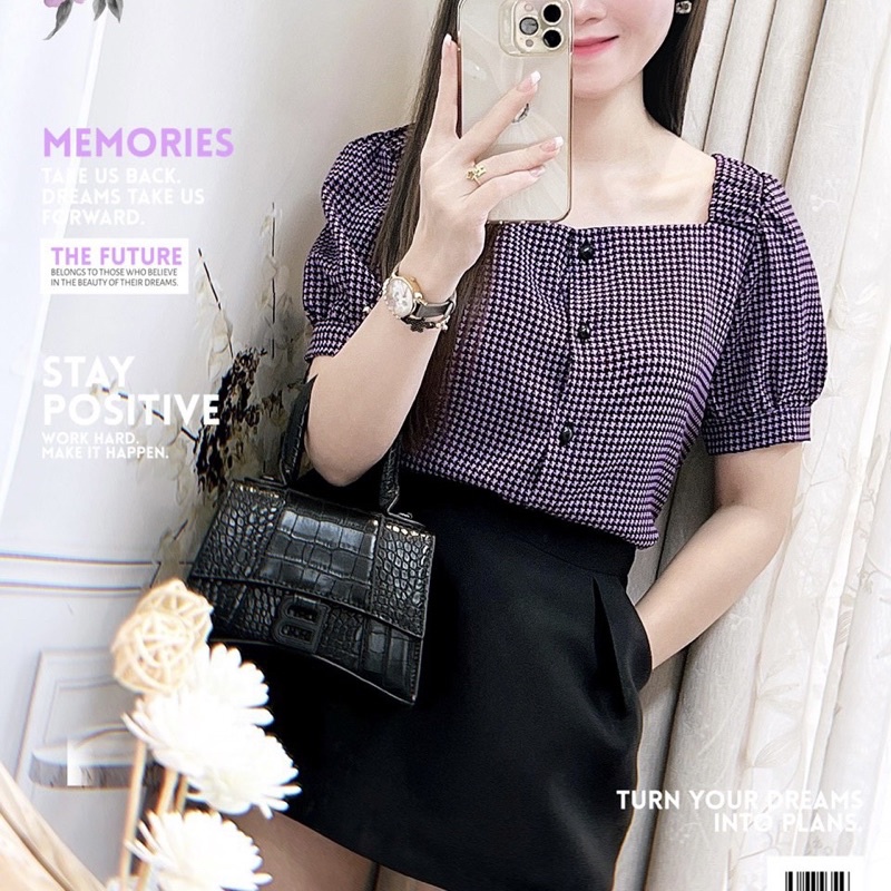Áo kiểu công sở nữ tính sang chảnh chất liệu mềm đẹp mặc mát vào mùa hè dễ phối đồ GEM.VN | BigBuy360 - bigbuy360.vn