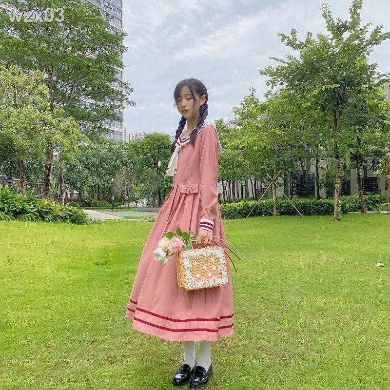 JK bánh to bản gốc [Con rối gặp gỡ] Cô gái Nhật váy dài mùa thu suông phong cách Hàn Quốc dành cho nữ sinh