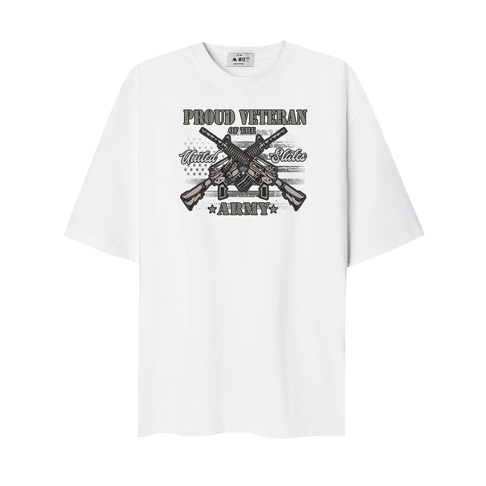 Áo Thun Form Rộng MYO Vải Cotton In Hình Army 2720