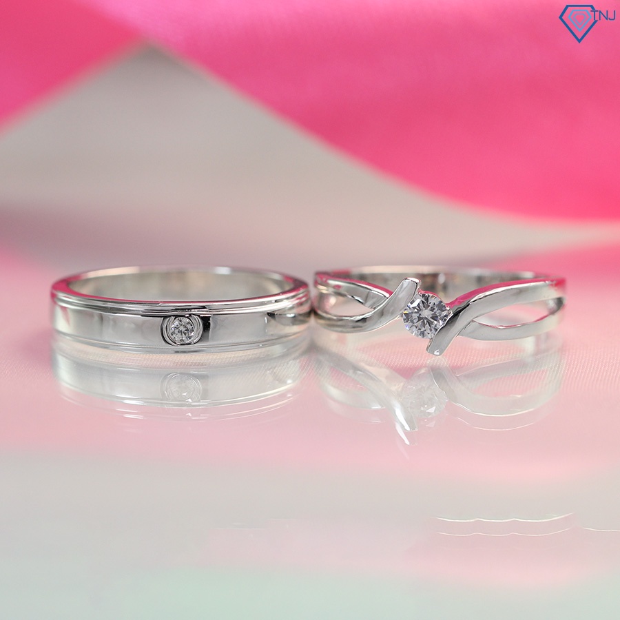 Nhẫn bạc cặp đôi nam nữ khắc tên theo yêu cầu ND0382 Trang Sức TNJ
