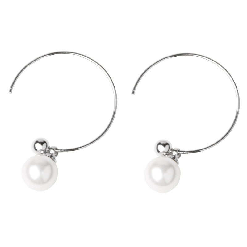 Bông tai MANYUE hình học đính ngọc trai nhân tạo đơn giản ngọt ngào phong cách Hàn Quốc cho nữ