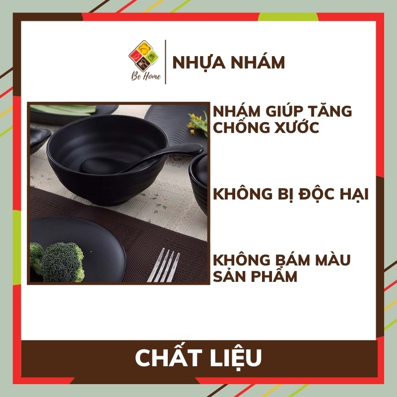 Bát ăn cơm melamine  BEHOME Tô ăn cơm nhám Thân Thiện Chịu Nhiệt Độ Cao  Bát nhựa Ăn Cơm Cao Cấp Hàn Quốc