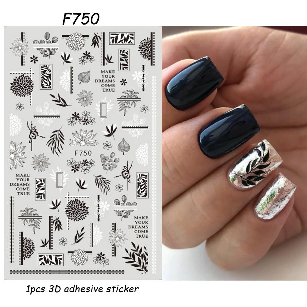 Hình Dán Trang Trí Móng Tay Họa Tiết Bướm 3D Đơn Giản