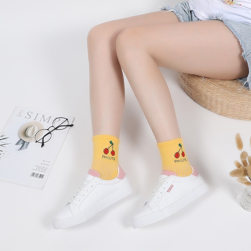 Vớ Thể Thao Mỏng In Hình Trái Cây Phong Cách Hàn Quốc Thời Trang Xuân Hè Cho Nữ | BigBuy360 - bigbuy360.vn