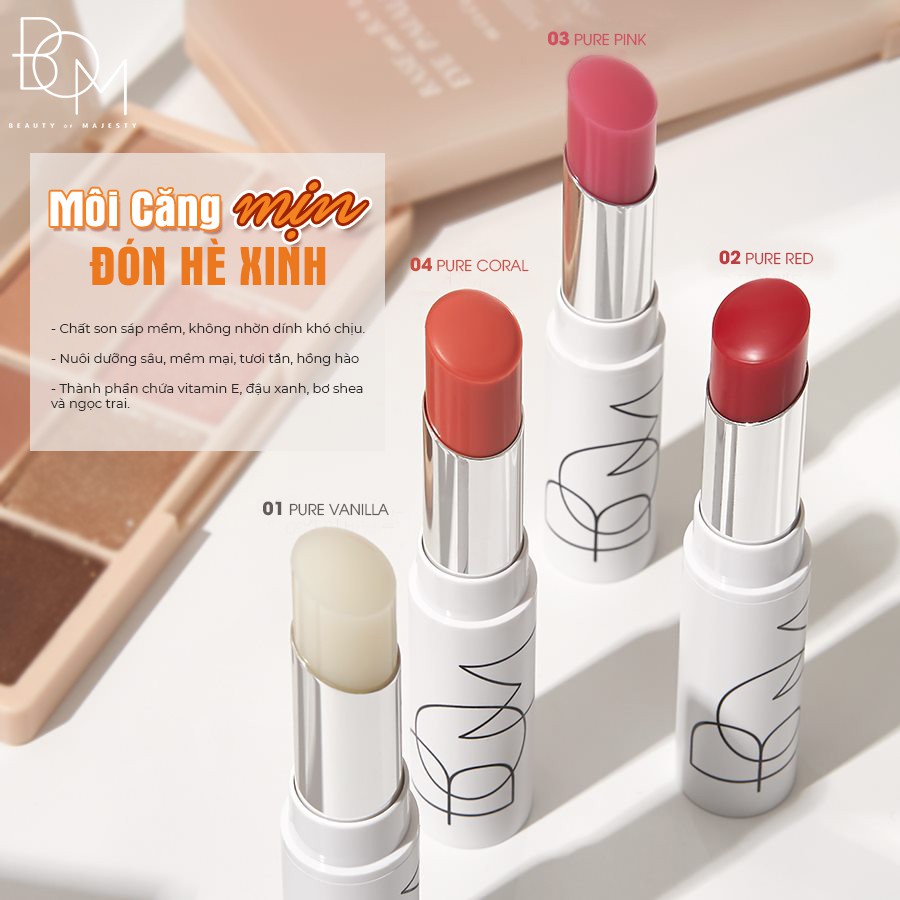 Son Dưỡng Môi Có Màu Dưỡng Ẩm Căng Bóng Cho Môi BOM Dewy Lip Balm 4.5g